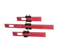 Sliding Ruler - Set of 3 Aluminium Alloy Rulers with Adjustable Sliding Latch - Precision Measuring Tools, for Carpentry Layout Level Cutting
