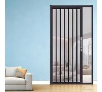 Sliding Screen Door, Customize Retractable Screen Door with Aluminum Frame and Durable Mesh, Keeps Bugs Out, Pet and Child-Friendly(Black,30x40in(76x101cm))