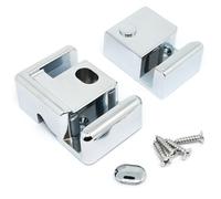 Sliding Shower Door Bottom Guide for 8mm Glass,Bathroom Hardware Accessories Set,Silver,Left Fixing Right Moving,Durable Plastic,1Pack/2Pcs