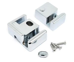 Sliding Shower Door Bottom Guide for 8mm Glass,Bathroom Hardware Accessories Set,Silver,Left Fixing Right Moving,Durable Plastic,1Pack/2Pcs