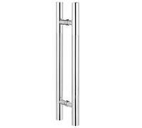 Sliding Shower Door Handle - Push Pull Entry Glass Handle, Round Bar Barn Door Hardware for Bath & Office, Double Sided H Shape Design