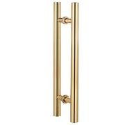 Sliding Shower Door Handle - Push Pull Entry Glass Handle, Round Bar Barn Door Hardware for Bath & Office, Double Sided H Shape Design