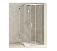 Sliding Shower Door Kinedo SMART DESIGN with threshold right Angle A/C 1100mm Chrome Profil and Transparent Glass