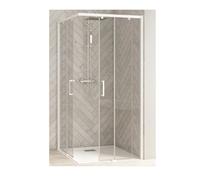 Sliding Shower Door Kinedo SMART DESIGN without threshold right Angle A/C 1100mm White Profil and Transparent Glass