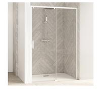 Sliding Shower Door Kinedo SMART DESIGN without threshold right Niche, Angle C 900mm White Profil and Transparent Glass