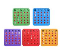 Sliding Shutter Bingo Cards - Party Bingo Game Supplies, 5 Pack, Colorful , Durable, Portable, Family Game, Party Activity, Travel Fun | Educational for Kids and Adults, 6.7 x 6.8 Inches