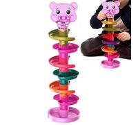 Sliding Sphere Tower - Hand-Eye Coordination Feature, PVC Curved Descent Marble Glider, Sensory Tracking Funnel Pastime, Smooth Helix Channel pathfinderr | Gamepiece for Newborns & Kindergarteners