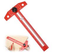 Sliding T-Square Adjustable Aluminum Alloy Woodworking Scriber Marking Line Ruler 16 Inch Angle Adjustment Scale for DIY Carpenter Architect