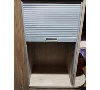 Sliding Tambour Door Kitchen Cabinet Kit - Foldable Cupboard Door for Wardrobe, Sideboard, and Closet - Roll Up Gate with Track(Gray,80x75cm (32x30))