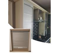 Sliding Tambour Door, Roll Up Wardrobe Gate for Sideboard Buffet Cabinet or Nightstand Vanity Storage