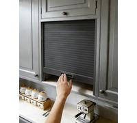 Sliding Tambour Kitchen Cabinet Kit - Roll-Up Cupboard Door with Handle, Space-Saving Design for Closets & Appliances, Durable Plastic for Modern Storage Solutions