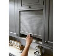 Sliding Tambour Kitchen Cabinet Kit - Roll-Up Cupboard Door with Handle, Space-Saving Design for Closets & Appliances, Durable Plastic for Modern Storage Solutions