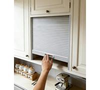 Sliding Tambour Kitchen Cabinet Kit - Roll-Up Cupboard Door with Handle, Space-Saving Design for Closets & Appliances, Durable Plastic for Modern Storage Solutions