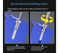 Sliding Thread Drill Bit and Punch U8 for Efficient Removal of Stripped Screws on Mobile Phones, Tablets, and Laptops with Carbide Alloy and Reverse Spiral Cutting Edge (tool handle)