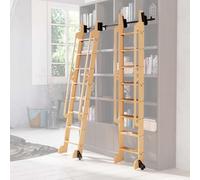 Sliding Track Kit 100cm-732cm Rolling Hardware for Home Loft, Silent Pulley Type Ladder Accessory (No Ladder)(Non-Telescopic,8ft/244cm Track kit)