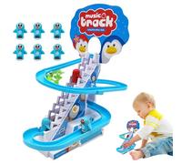 Sliding Track Toy, Penguin Racing Set,Electric Penguin Stair Slide Track Toy | Bright Colored Penguin Slide Game Set for Back to School