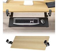 Sliding Under-Desk Keyboard Tray Shelf 52/65/75cm - Pull-Out Der with Slide Rails Reduces Eye Strain & Fatigue Wood 30x10 Inch Design