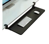 Sliding Under Desk Keyboard Tray with Clamp-On Design, Easy Assembly, 52x25cm - Ergonomic Platform to Improve Posture, Protect Eyesight & Relieve Fatigue, White