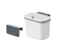 Sliding Wall-Mounted Trash Can for Bathroom & Kitchen, Stick-On Installation, 8L Capacity, Pearl White, 16 x 22 x 26 cm - Space-Saving & Mess-Free Solution