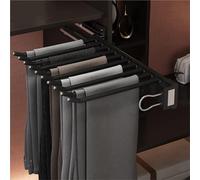 Sliding Wardrobe Closet Rod - Extendable Pull Out Closet Rod, Side Mounted Telescopic Clothes Hanger, Load Bearing 25 Kg, Stainless Steel Clothes Rail(Installation on the Right)