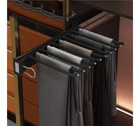 Sliding Wardrobe Closet Rod - Extendable Pull Out Closet Rod, Side Mounted Telescopic Clothes Hanger, Load Bearing 25 Kg, Stainless Steel Clothes Rail(Installation on the Left)