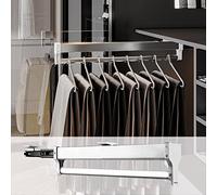 Sliding Wardrobe Rail Extendable Clothes Organizer MultiLayer Hanger for Jeans & Scarves Telescopic Storage Solution SpaceSaving Design White