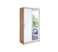 Sliding Wardrobe with Mirror, 100cm Spacious Multi-Purpose Cabinet for Bedroom Storage, Modern Furniture Solution with Stylish Design, 100 x 200 x 58 cm