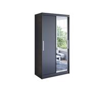 Sliding Wardrobe with Mirror, 100cm Spacious Multi-Purpose Cabinet for Bedroom Storage, Modern Furniture Solution with Stylish Design, 100 x 200 x 58 cm