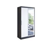 Sliding Wardrobe with Mirror, 100cm Spacious Multi-Purpose Cabinet for Bedroom Storage, Modern Furniture Solution with Stylish Design, 100 x 200 x 58 cm