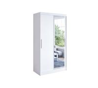 Sliding Wardrobe with Mirror, 100cm Spacious Multi-Purpose Cabinet for Bedroom Storage, Modern Furniture Solution with Stylish Design, 100 x 200 x 58 cm