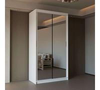 Sliding Wardrobes 4 u LTD Double Mirror Sliding Door Wardrobe Sl esign Comes In Width 90/100/120/150/180/203/250Cm(White W90Cm X H200Cm)
