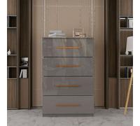 Sliding Wardrobes 4 u LTD Modern Chest Of Drawers High Gloss 4 Drawers Storage Options - Grey