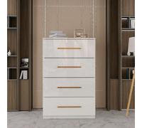Sliding Wardrobes 4 u LTD Modern Chest Of Drawers High Gloss 4 Drawers Storage Options - White