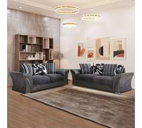 Sliding Wardrobes 4 u LTD Sliding Wardrobes 4U Ravish Fabric Corner & 3+2 Sofa In 2 Colors (3+2 - Black/grey)