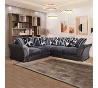 Sliding Wardrobes 4 u LTD Sliding Wardrobes 4U Ravish Fabric Corner & 3+2 Sofa In 2 Colors (Corner - Black/grey)