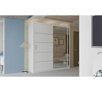 Sliding Wardrobes 4u Sliding Mirrored-Doors Wardrobe:White/ 203cm