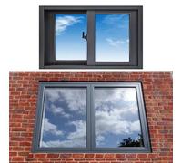 Sliding Window Kit Glass Sliding Window for Home Use Replacement Window Push-Pull Frame for Kitchen Bathroom & Café 85x60cm Dark Gray Durable & Stylish Design