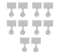 Sliding Window Security Lock, 10pcs Aluminum Alloy, Drill Free Install, Silver - Anti Theft Door Stopper, Limit Round Handle, Easy and Damage Free Setup for Home Safety