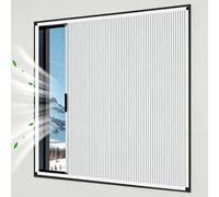 Sliding Window with Pleated Sash White, Aluminum Frame & Non Woven Fabric Shade Windows, Blackout Window for Mobile Home/Toilet/Bathroom(60x120cm/24x47in)