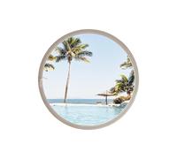 Sliding Windows 360 ° Rotating Glass Round Window, Central Axis Rotating Ventilation Window for Houses, Flush Mount Shed Window, Moon Window for Home Decoration(White,80cm/31.5in)