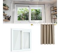 Sliding Windows, Basement Residential Windows Basement Sliding Windows Replacement Parts, Bathroom Sliding Windows White Small Windows Suitable for Cottage Homes and garages(60 * 60cm)