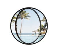 Sliding Windows Diameter 40-100cm Round Window, Central Axis Rotating Window, Aluminum Food Truck Service Window, Flush Mount House Windows for Living Rooms and Bathrooms(Black,80cm/31.5in)