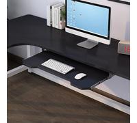 Sliding Wooden Desk Extender with KeyboardStorage Organizer 60x30 cm White (C Black) Perfect for Home Office & Small Spaces Maximizes Workspace Efficiency