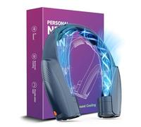 Slientspin AI Portable Neck Fan with 6 Powerful Speeds, 8000mAh Battery Operated USB-C Rechargeable Fan, Hands-Free 360° Cooling Neck Fan,Twistable,Ultra-Quiet Personal Fan Gift for Women Men(Blue)