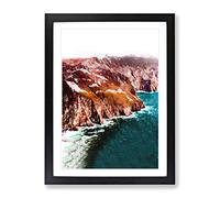 Slieve League Mountain In Ireland Modern Framed Print | A3 Black Framed Wall Art | Ready to Hang | Modern Landscape Picture | Living Room Bedroom Lounge Office