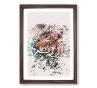 Slieve League Mountain in Ireland Watercolour Framed Print | A2 Walnut Framed Wall Art | Ready to Hang | Modern Landscape Picture | Living Room Bedroom Lounge Office