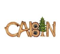 Slifka Sales Co. Natural Brown Cabin Log 12 x 4.75 Resin Table Top Plaque Sign