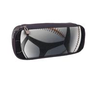 Slight Flight Sports Ball Printed Pu Leather Pencil Case Box Flip Pen Bag and Makeup Cosmetic Holder for Girls Boys School Students