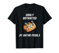 Slightly Distracted by Guitar Pedals Musician Funny T-Shirt