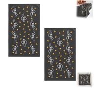 Slightly Subtle Skeleton Hand Towel,Spooky Fun Halloween Desktop Decorations,Bath Towels Featuring Playful Skull Candy Corn Pattern,Fall Beach Towel for Garden Banner(2pcs,24 * 32 in)